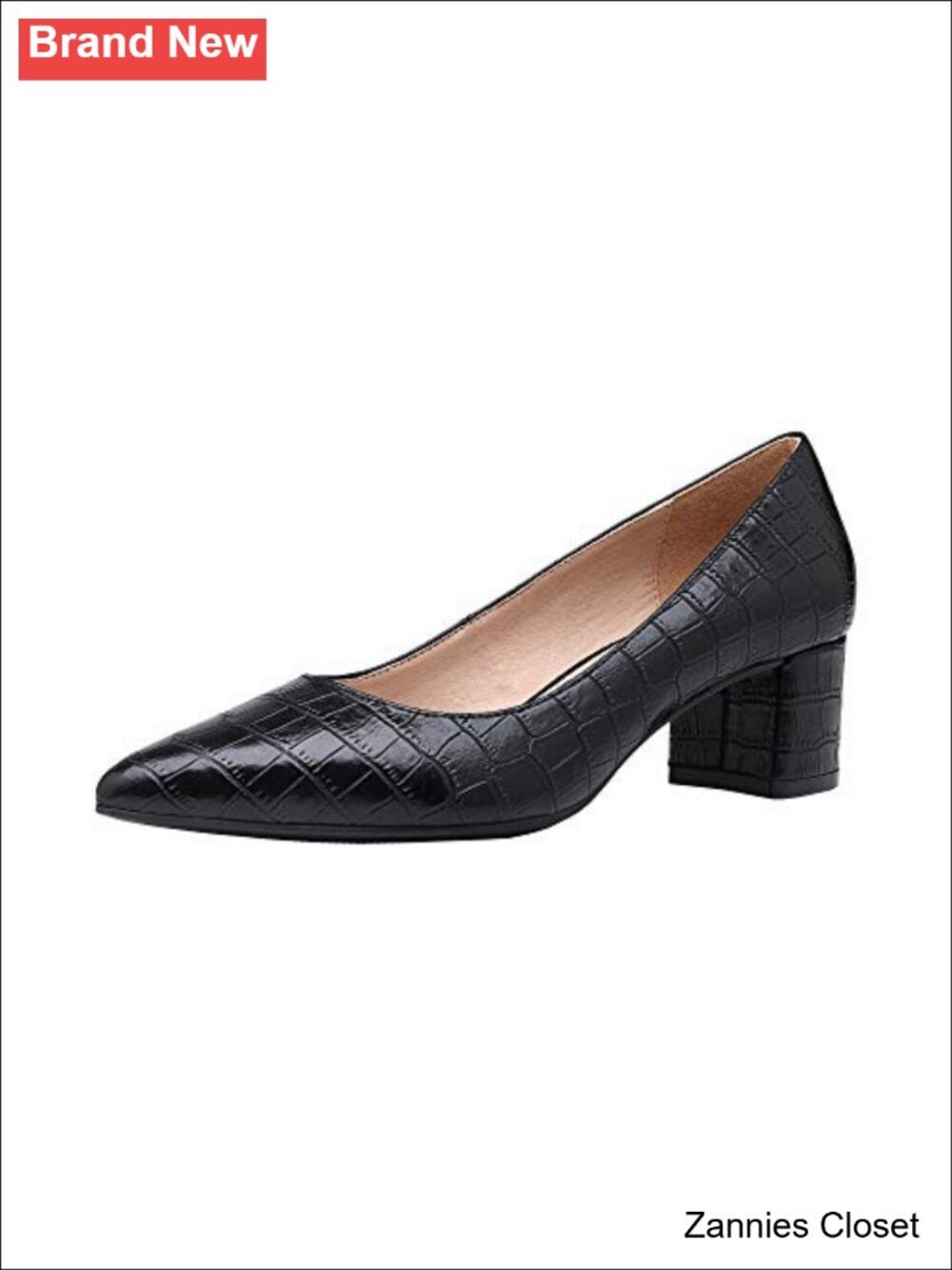 ✨ DREAM PAIRS Women's Chunky Low Block Heel Pumps Pointed Toe Slip On